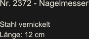 Nr. 2372 - Nagelmesser  Stahl vernickelt Länge: 12 cm